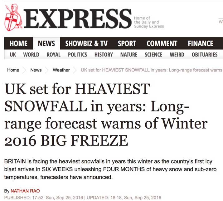 Weird Weather Forecasts Via The Daily Express Skeptical Science