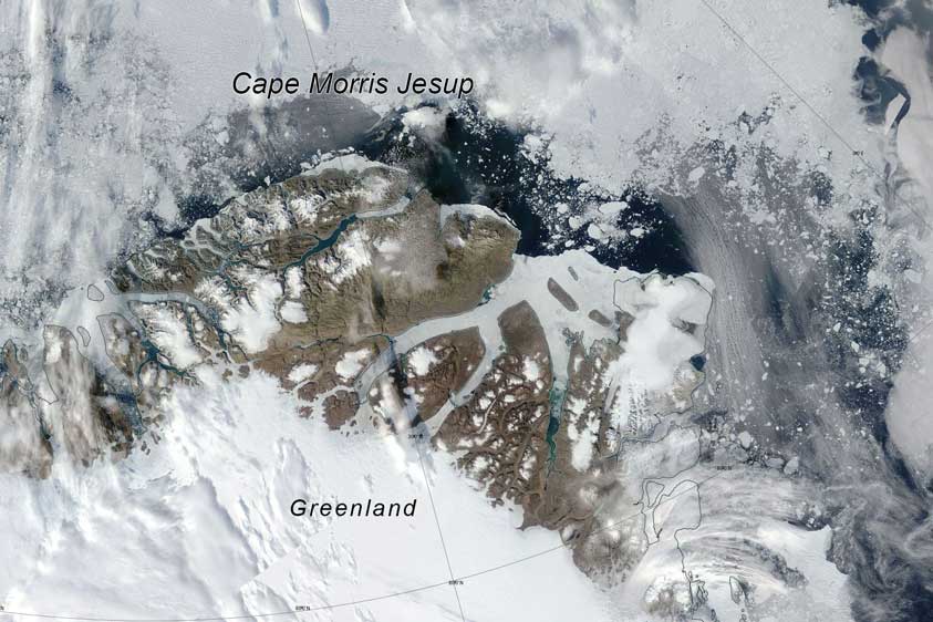 missing sea ice off north greenland coast