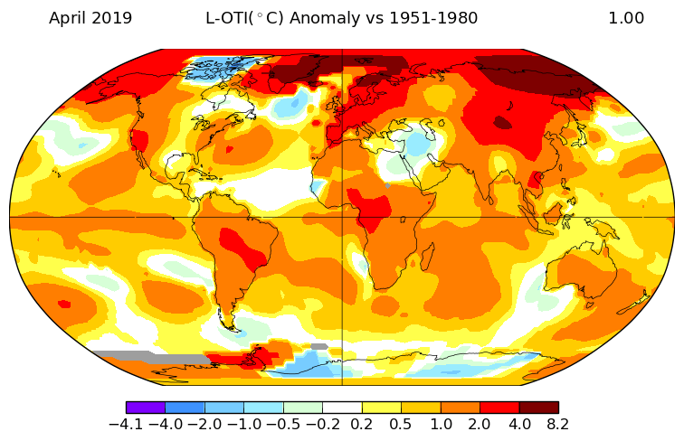 NASA GISTEMP for April 2019