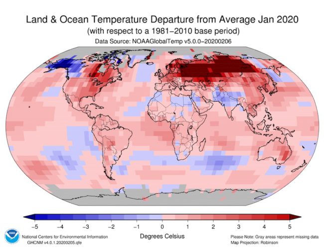January 2020 temperature